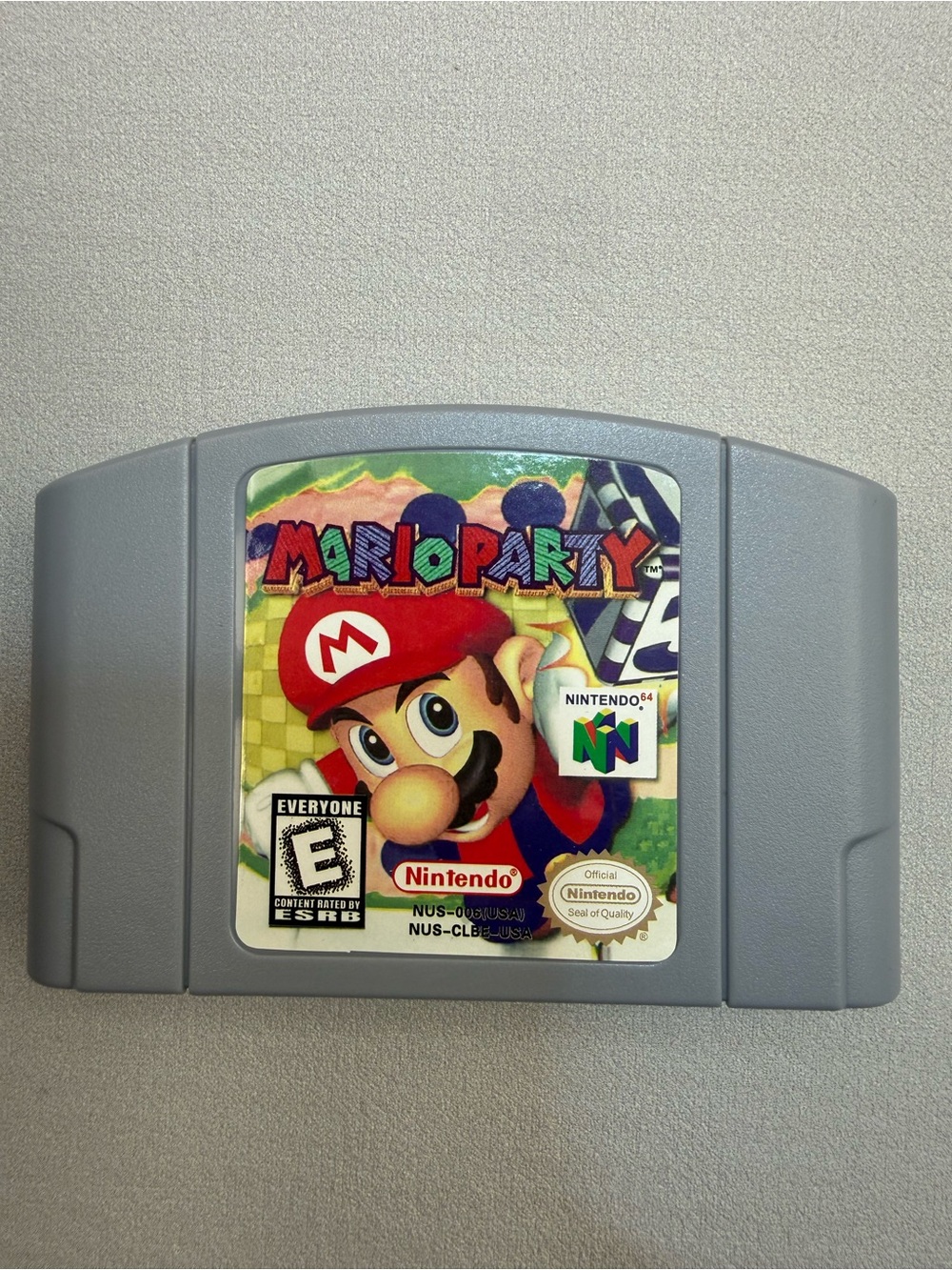 Nintendo N64 Cartridge with Colorful Mario Label - Gray